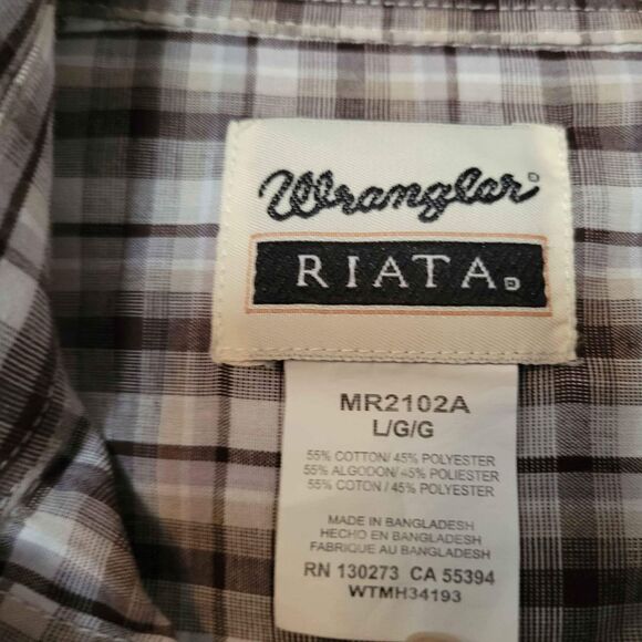 Men's Size Large Wrangler Riata Button Down Long Sleeve - Picture 3 of 4